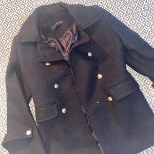Black Zara pea coat size small